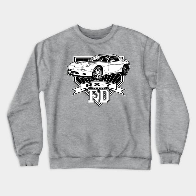 RX-7 FD Crewneck Sweatshirt by CoolCarVideos